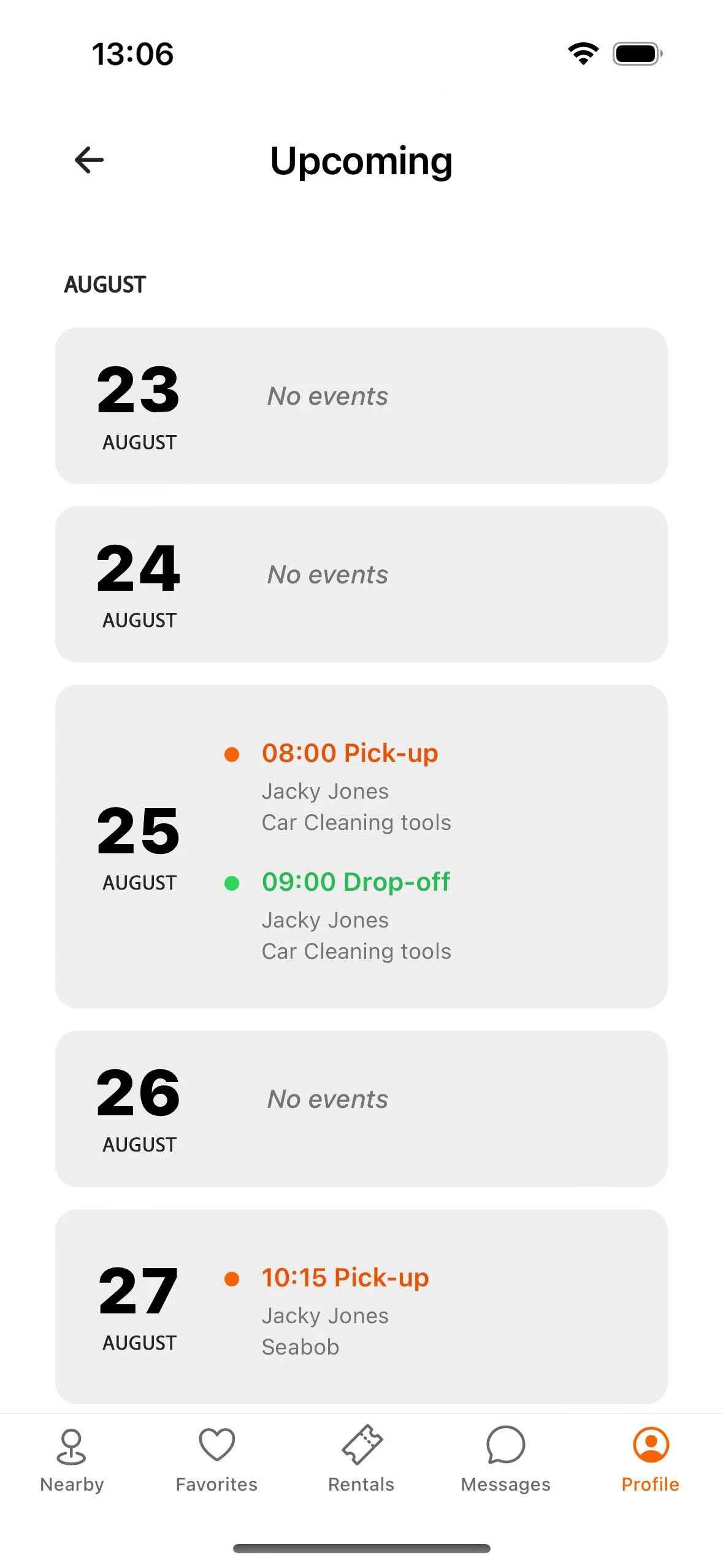 Beylo app calendar